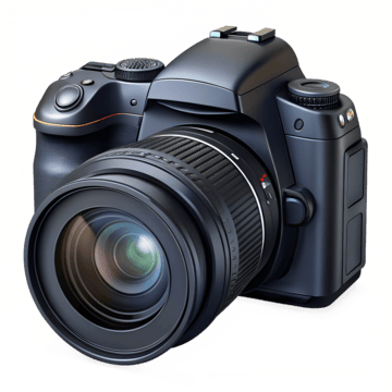 pngtree black dslr camera with large lens clipart illustration stock photo png image 13758787